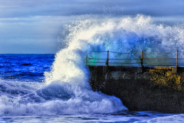 Winter storm by the sea