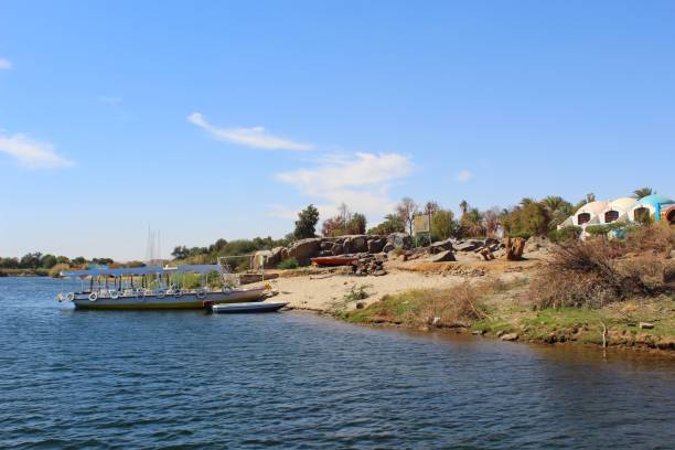 istock Sail Boat resting on river coast in Egypt 1263244209