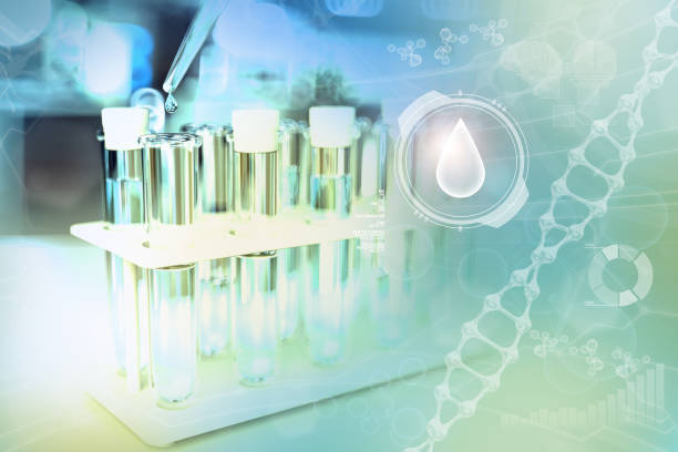istock potable water quality test for viruses (like covid-2019) concept - laboratory proofs in modern microbiology study office, medical 3D illustration 1263252505