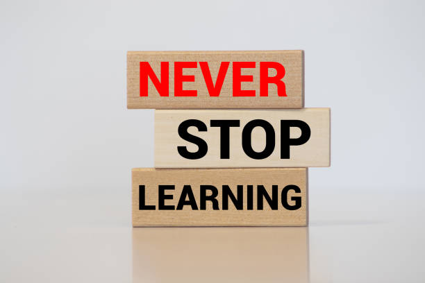 istock Text Never Stop Learning on a wooden background 1263256305