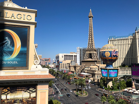 Las Vegas, USA - Sep 27, 2019:  The Iconic Las Vegas Boulevard late in the day.