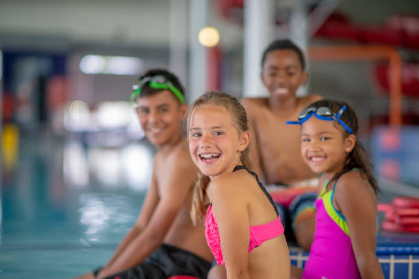 istock Young kids at the pool 1263259318