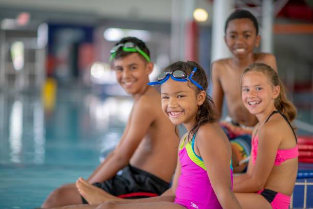 istock Young kids at the pool 1263259845