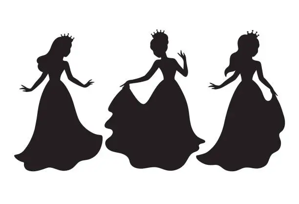 Vector illustration of Princess Silhouette Vector Illustration