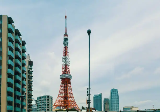 View of Tokyo Tower in Minato, Tokyo, Japan