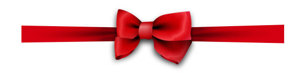 istock red realistic silk bows. Elements for festive decoration of boxes and cards. Vector on a white background 1263271422