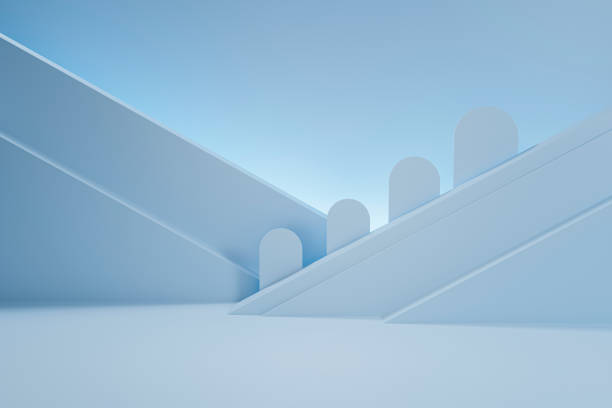 istock Mock up studio for product presentation, blue winner podium 3d illustration background 1263278094