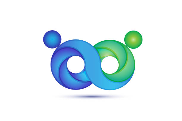 Handshake unity people infinity symbol icon Teamwork unity people infinity symbol icon vector web image design template background cartoon of the how to draw a infinity sign stock illustrations