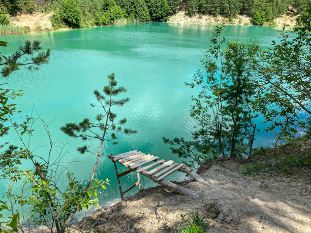 istock chalk quarry lake with bright turquoise water. summer landscape 1263287469