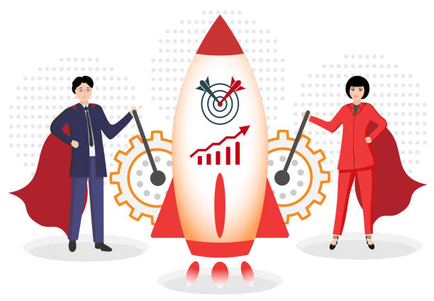 istock Vector illustration of the launch of a business project, start in business. 1263294085