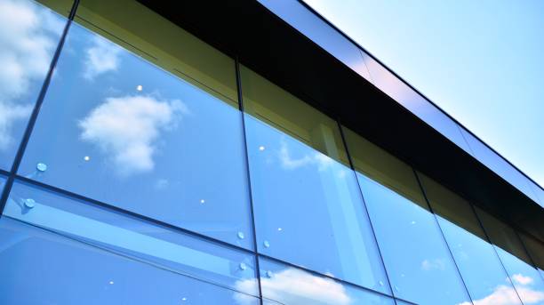 istock Facade texture of a glass mirrored office building. 1263299291