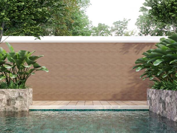 istock Modern contemporary style swimming pool terrace 3d render 1263300804