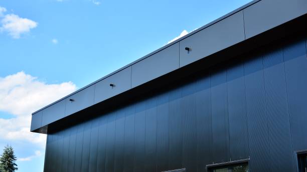 istock Facade of a modern navy blue warehouse 1263300858
