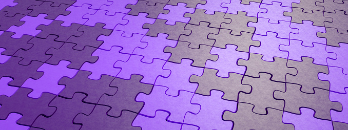3d rendering of Puzzle, Jigsaw Puzzle, Solution, Business, Teamwork, Banner, Background.