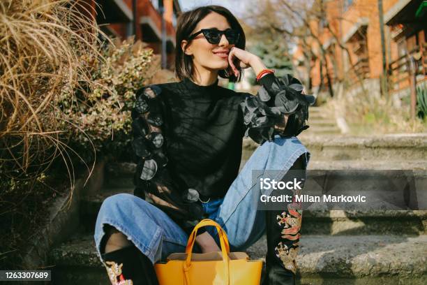 Young Womans Fashion Style Young Pretty Fashioned Girl Stock Photo - Download Image Now