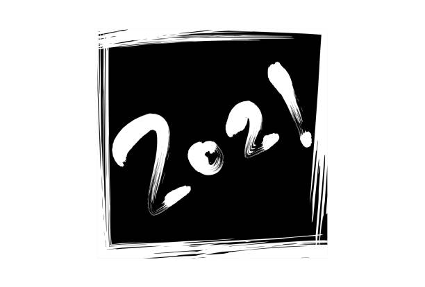 istock Calligraphy Illustration of AD 2021: New Year's card material 1263312078