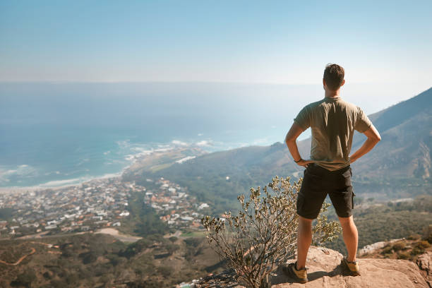 istock Hiker taking in the beautiful sea view 1263318879