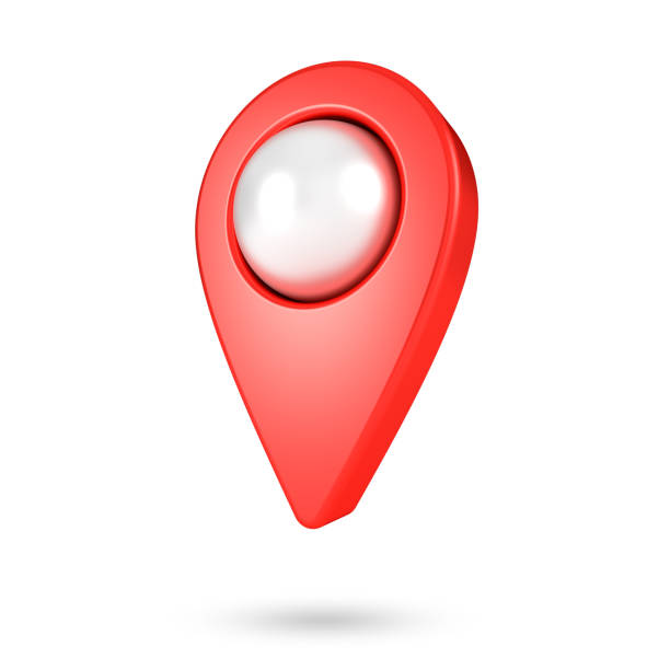 istock Red map pointer isolated on white background. Map pin icon. GPS place marker. Location symbol. Clipping path included. 1263321350