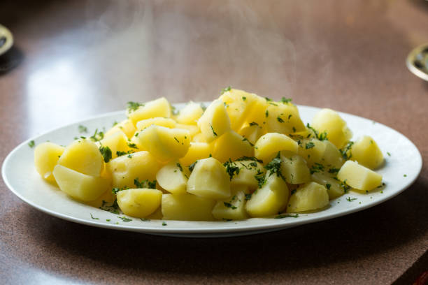 potatoes with herbs sprinkled with green parsley