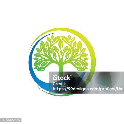 istock Tree Logo design vector illustration. Abstract Tree Logo vector in creative design concept for nature, agriculture and farm business. Tree Logo, icon, sign and symbol vector design illustration. 1263327539