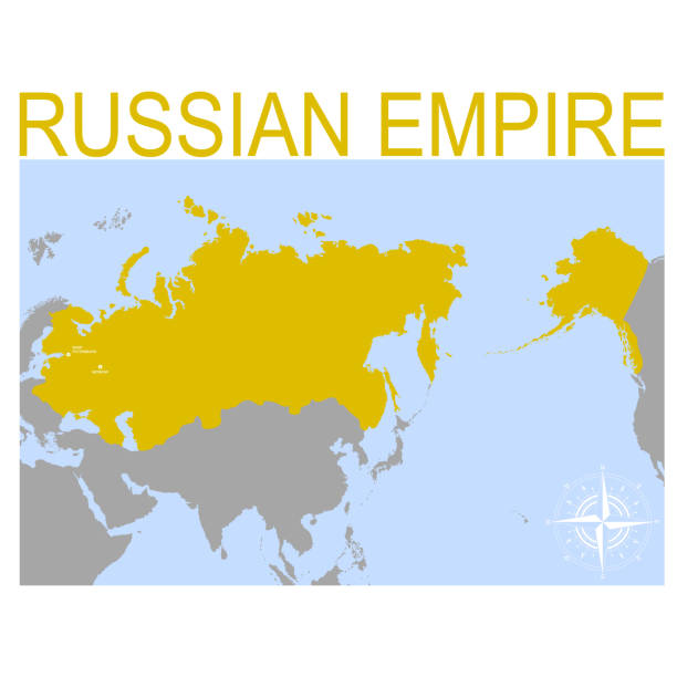 векторная карта российской империи - empire stock illustrations