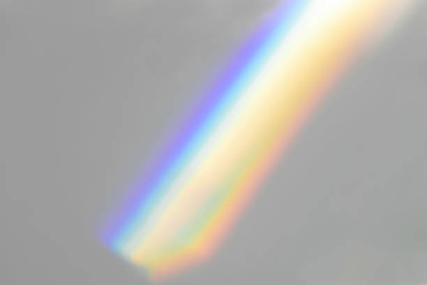 Organic drop shadow on a white wall Overlay effect for photo and mockups. Organic drop diagonal shadow and ray of light with rainbow from window on a white wall. prism stock pictures, royalty-free photos & images