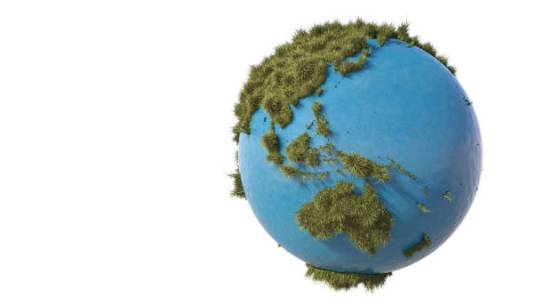 istock Grassy Earth. Globe made out of grass. 3D illustration. 1263338659