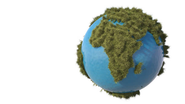 istock Grassy Earth. Globe made out of grass. 3D illustration. 1263338744