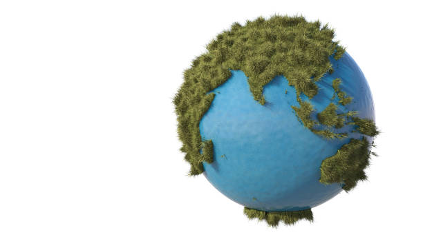 istock Grassy Earth. Globe made out of grass. 3D illustration. 1263338770