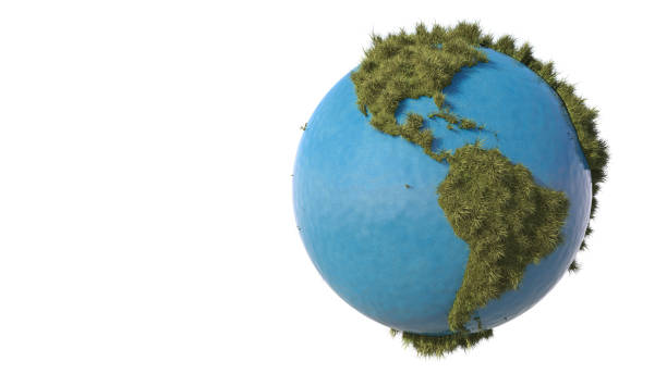 istock Grassy Earth. Globe made out of grass. 3D illustration. 1263338794