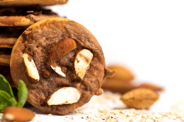 istock Integral cookies with almonds on white isolated 1263341506