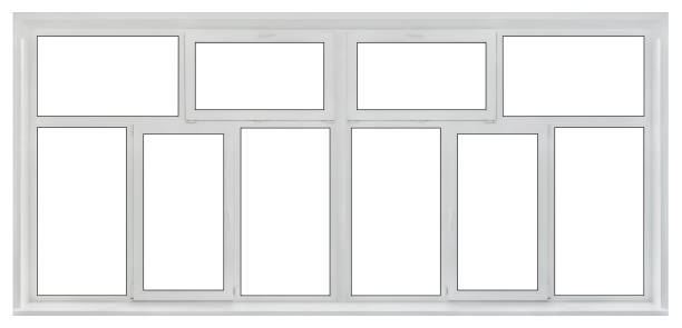 istock Large transparent insulated plastic office windows for design, modern interior indoors. 1263341763