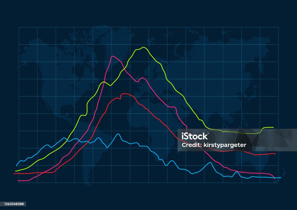 Graph On World Map Background Stock Illustration - Download Image Now ...