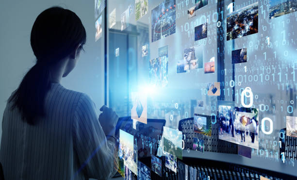 istock Digital contents concept. Social networking service. Streaming video. communication network. 1263348454