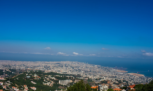 looking at Beirut from a mountain top