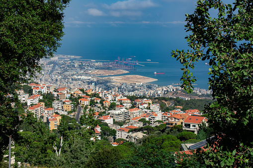 looking at Beirut from a mountain top