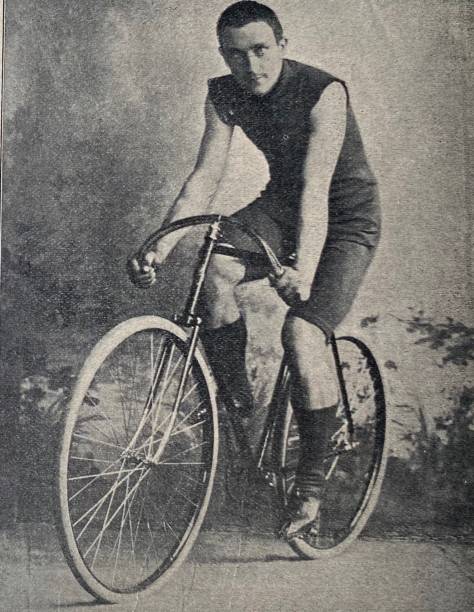 istock Emil Hasemann, german cyclist, sitting on his racing bicycle, looking at the viewer 1263354175