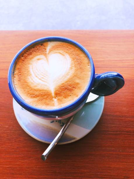 istock Heartshaped Latte Colourful Saucer 1263354985