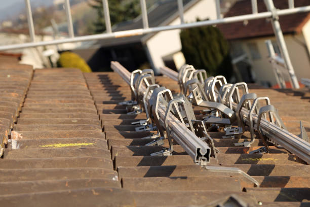 istock Bracket for the solar cells on the roof 1263357683