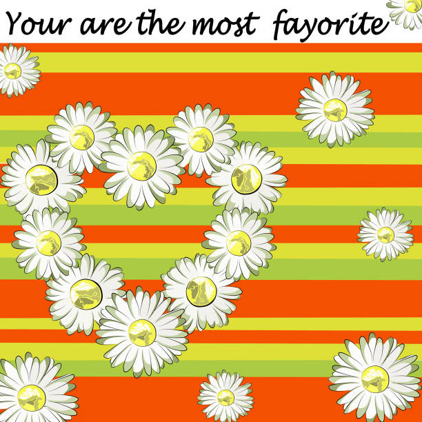 illustrations, cliparts, dessins animés et icônes de illustration de couleur d’un coeur de сamomole sur un fond multicolore. - flower head sunflower chrysanthemum single flower