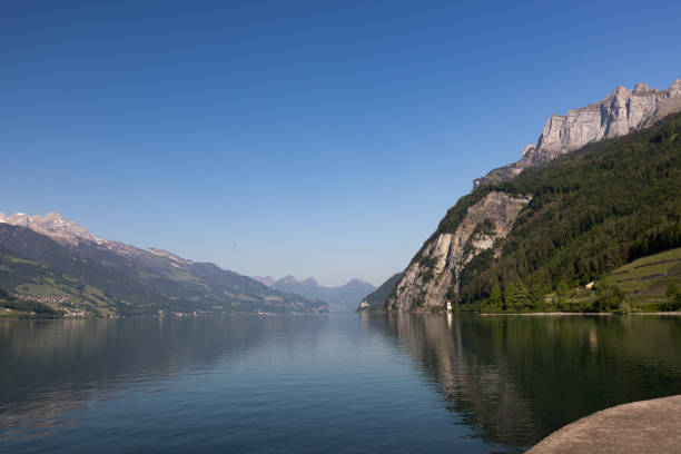 istock View on Walensee (Lake Walen) near Walenstadt, Switzerland. 1263377878