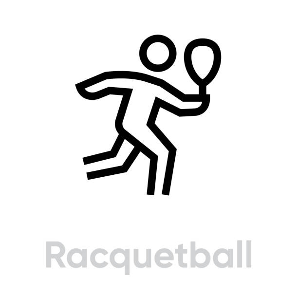 illustrations, cliparts, dessins animés et icônes de icône du sport racquetball - tennis racket ball isolated