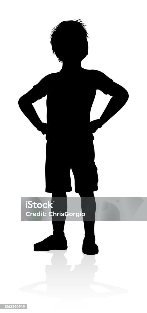 Child Kid Silhouette A high quality detailed silhouette of kid or child Child stock vector