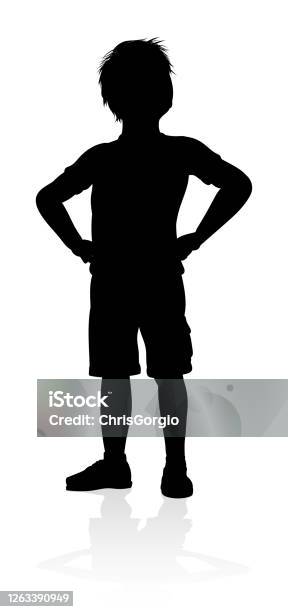 Child Kid Silhouette Stock Illustration - Download Image Now - Child, In Silhouette, Boys