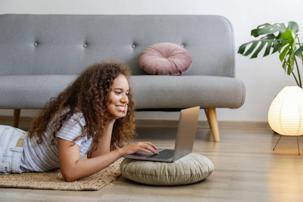 istock Young beautiful woman at home 1263398735