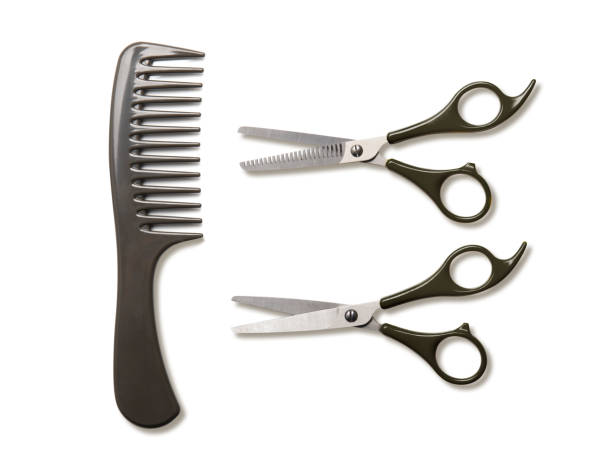 Haircutting scissors and comb