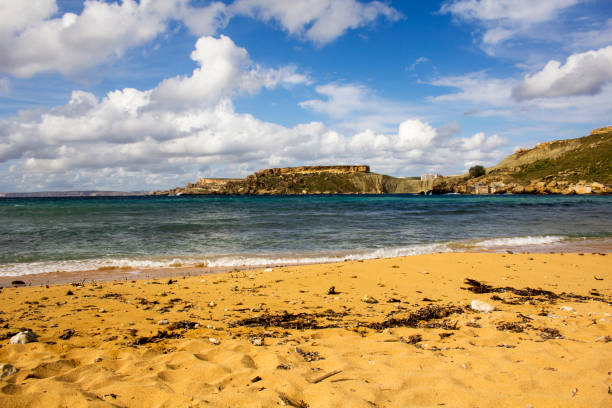 Mgarr, Malta - This photo was taken from Gnejna bay. In shot there is also visible the beautiful Qarraba Bay. Photo taken in Malta