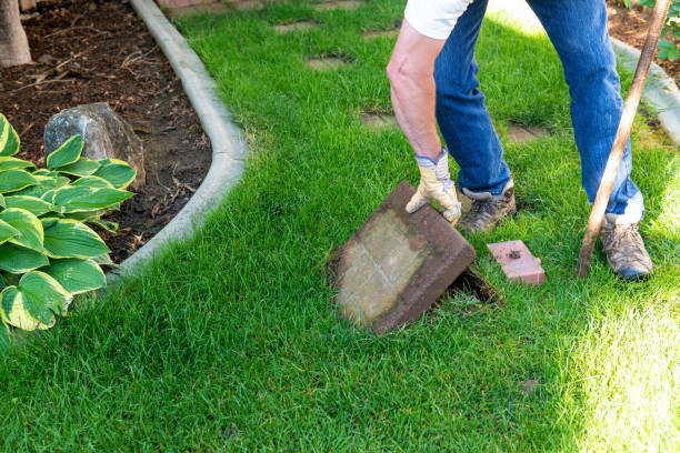 istock Stepping path paver is removed from a grass lawn 1263413995