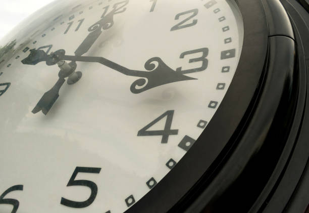 istock Large clock close-up. Dial of a large city clock. 1263414019