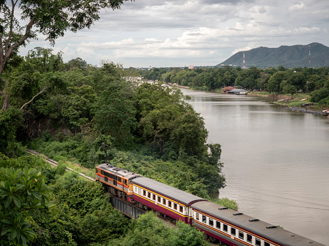 Taiwan, a small forest train in the clouds and mists of Alishan, Chiayi.